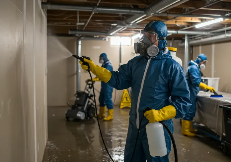 Basement Sanitization and Antimicrobial Treatment process in Fairview Park, IN