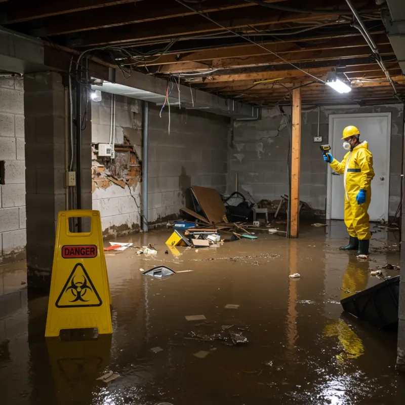 Flooded Basement Electrical Hazard in Fairview Park, IN Property