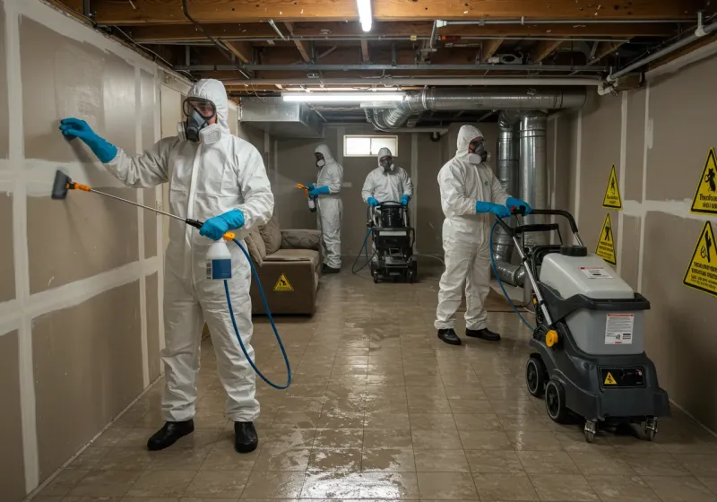 Basement Moisture Removal and Structural Drying process in Fairview Park, IN